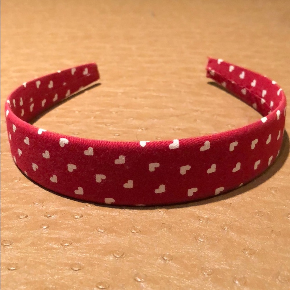 Girls Red Headband with Heart Design